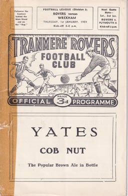 Tranmere Rovers v Wrexham Match Programme 1959-01-01